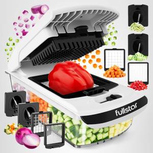 Fullstar Pro Original Vegetable Chopper - Chopper and Spiralizer - Food Chopper with Container, Fruit Cutter, Onion Dicer - All-in-One Prep Tool - Kitchen Gadgets and Gifts (4 in 1, White)
