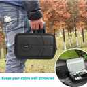 JSVER Carrying Case for DJI Mini 4 Pro PU Leather Travel Storage Case Compatible with DJI Mini 4 Pro Fly More Combo Drone, Support 2 batteries and Remote Controller Accessories