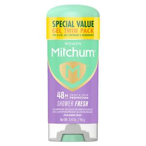Mitchum Womens Antiperspirant Deodorant Gel Stick, Shower Fresh Scent, 48HR Sweat & Odor Protection, Triple Odor Defense, Alcohol-Free, 3.4 oz (Pack of 2) Mitchum Womens Antiperspirant Deodorant Gel Stick, Shower Fresh Scent, 48HR Sweat & Odor Protection, Triple Odor Defense, Alcohol-Free, 3.4 oz (Pack of 2)