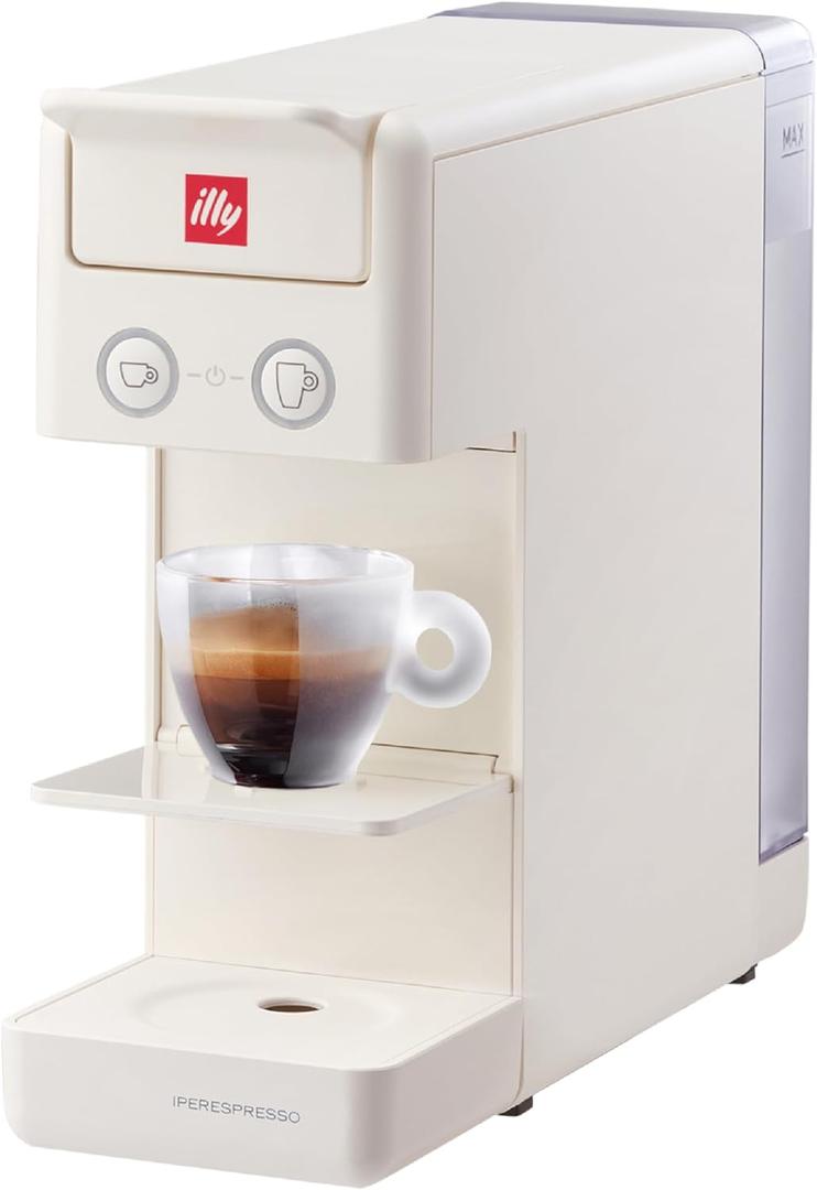 Illy Y3.3 Espresso Machine, Single Serve Coffee Machine for IperEspresso Capsules, Single Cup Espresso Maker (White) (White)