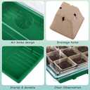 Hahood 4 Pack Seed Starter Tray Kit, 120 Square Seed Peat Pots for Seedlings with Plants Labels, Planting Tools, Plastic Growing Germination Trays with Lids for Indoor Outdoor Gardening, Green