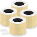 Core Mini Replacement Filter for LEVOIT Core Mini and Core Mini-P Air Purifier, 3-in-1 High-Efficiency Activated Carbon Filter, Core Mini-RF-PA, 4 Filter & 10 Fragrance Sponge, Yellow