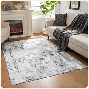 Istana 5x7 Area Rug - Grey Rugs for Living Room 5x7 - Foldable 5x7 Rugs for Bedroom - Stain Resistant 5x7 Washable Rug - Eco-Friendly Boho Area Rugs 5x7 - Easy to Clean Living Room Rug 5x7