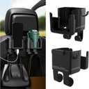 OFBAND 2PCS Multifunctional Car Cup Holder + Car Phone Holder + Car Purse Hook,Hanging Back Seat Car Organizer with Headrest Hooks,Universal Car Organizer Car Accessories Interior