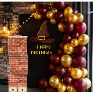 Ctosree 13 Pcs Magical Wizard Themed Party Decorations Large Size Red Brick Boxes Cardboard Suitcase Boxes Wizard Hat Magical Envelopes for Wizard Birthday Halloween Wizard Party Supplies