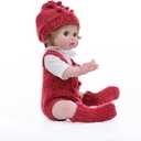 Reborn Baby Doll, 18-Inch Realistic Newborn Baby Doll with Hand-Rooted Hair and Cute Sweater, Full-Body Vinyl Baby Dolls for 3+ Ages, Gifts, Collect