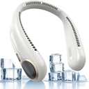 Portable Neck Fan,Hands Free Personal Wearable Bladeless Fan,6000mAh USB Rechargeable,360 Cooling,LED Display,4-Speeds,Birthday Gifts for Men Women Dad Mom,Fathers Day,Mothers Day Gifts (Light grey)