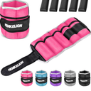 3  Lbs Adjustable Ankle Weights for Women Men Kids, Strength Training Wrist and Ankle Weights Sets for Gym, Fitness Workout, Running, Lifting - Black Grey Pink Blue Purple