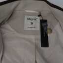 Allegra K Women's Stand Collar Coats Belted Mid-Long Winter Peacoat (Large, Beige)