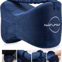 NATUMAX Knee Pillow for Side Sleepers - Relief from Sciatica Pain, Back/Leg Pain, Pregnancy, Hip and Joint Pain Memory Foam Leg Pillow + Free Sleep Mask and Ear Plugs (Blue)