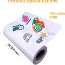 24" x 1200" (100 ft) Printable Vinyl Sticker Paper Roll, Matte White Waterproof Sticker Paper Roll Labels for Roll-feed Inkjet Printer with 3 inch Core