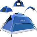 3-in-1 Instant Pop Up Tents for Camping, 4 Person Camping Tent,60s Automatic Quick Easy Setup Tent, Waterproof Stand Up Family Tents for Camping,Outdoor, Hiking,Beach, Blu