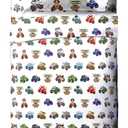 Jay Franco Kids Sheet Set with Fitted, Flat Sheets & Pillow Cover - Ultra-Soft Bedding with Pillowcase for Room Decor, White - Monster Jam, 3 Piece Toddler
