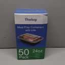 Dealusy 50 Pack (100-Piece) 24 oz Meal Prep Containers Reusable with Lids, Sturdy Leakproof & Food Safe, Microwave, Freezer, Dishwasher Safe Prep Containers, To Go Take Out Plastic Food Storage