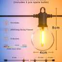 Zuske Outdoor String Lights, 150FT Patio Lights with 75 Shatterproof G40 Globe Bulb(3 Spare), Waterproof Connectable Dimmable LED Hanging String Lights for Outside Backyard Porch Balcony(2x75FT)