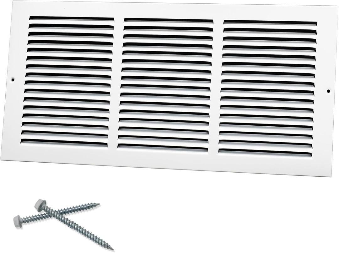 Howeall 18"W x 8"H [Duct Opening Size] Steel Return Air Grille, Air Return Vent Cover for Ceiling and Sidewall - HVAC Air Vent Covers - [Outer Dimensions: 19.75"W x 9.75"H]