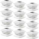 Davinci Lighting Flexfit Solar Outdoor Post Cap Lights - Includes Bases for 4x4 5x5 6x6 Wooden Posts - Bright LED Light - Pearl White (12 Pack)