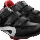 Peloton Cycling Shoes for Peloton Bike and Bike+ with Delta-Compatible Bike Cleats (9 Women/7 Men, Black, Red)