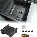 Center Console Safe Organizer Compatible with 2025 2026 Tesla Model Y Juniper & Model 3 Highland Armrest Lock Box Secure Vehicle Accessories with 4-digit Lock with Password Retrieval Key