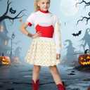 Girls Halloween Costumes Kids Cheerleader Costume Dress Up Accessories Set (150 (11-12 Years))