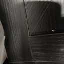 GarveeHome 75in Tall Black Bookcase, 6 Tier Wooden Book Shelf 47" Wide Farmhouse Display Bookshelf Storage Cabinet with Doors and Open Shelves for Bedroom Living Room Office