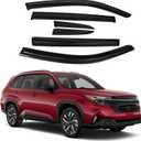 Canvcle Forester Rain Guards - Window Visors for Subaru Forester 2025 2026, 6Pcs, Outside-Mount Tape-On Side Window Wind Deflectors for Forester Accessories, Vent Visors Shades Rainproof Black