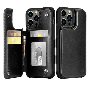 Arae for iPhone 13 Pro Max Case with Card Holder - Wallet Case with PU Leather Card Pockets Back Flip Cover for iPhone 13 Pro Max 6.7 inch - Black