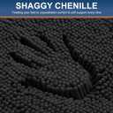 Smiry Bathroom Rugs Sets 2 Piece, Soft Absorbent Chenille Machine Washable Non Slip Shaggy Bath Rug Set for Tub, Shower, and Floor (30x20+24x16, Black)