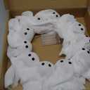 Light-Up Halloween Ghost Wreath, 12 Glowing White Spooky Halloween Wreaths for Front Door, Outdoor & Indoor Hanging Decoration for Wall Door, Halloweens Decor