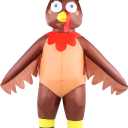 Kofero Christmas Elf Inflatable Costume Adult Men Women Xmas Funny Blow Up Full Body Costumes Halloween Holiday Party Outfit (Brown)