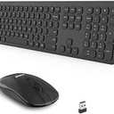 LeadsaiL Wireless Keyboard and Mouse, Wireless Mouse and Keyboard Combo, Cordless USB Computer Keyboard and Mouse Set,Full Size,Ergonomic,Silent,for Windows Laptop, Apple, iMac, Desktop, PC