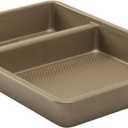 GoodCook 9 x 13 inch Nonstick Divided Oblong Pan  2-in-1 Textured Cooking, Baking Dish, Scratch-Resistant Carbon Steel Oven Pan for Meal Prepping & Sheet Pan Dinners