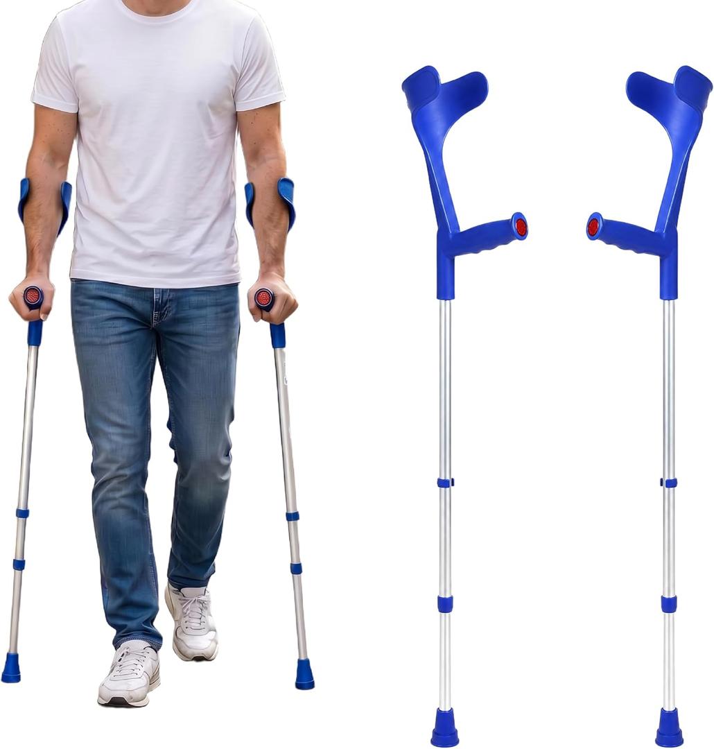 PEPE Mobility Forearm Crutches for Adults Open Cuff, 2 unités