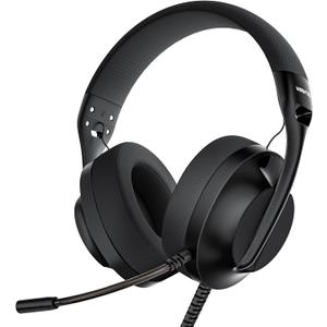 WIRWTRU S30 Gaming Headset with Microphone,198g Lightweight Design, Wired Gaming Headphones for Xbox, Xbox Series X|S, PS5, PS4, Switch, PC, Noise Cancelling Mic, Soft Earmuffs (Black)