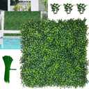 Artificial Grass Wall Panel,10"x 10"(12P) 4-Layer Leaf UV-Anti Greenery Faux Boxwood for Indoor,Outdoor Patio Balcony Privacy & Ivy Fence Covering Privacy, Garden, Backyard Wall Backdrop Decor