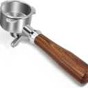 54mm Espresso Double Spouts Portafilter with 3 Ear, Espresso Accessories,Stainless Steel Basket and Wood Handle