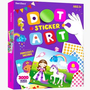 Dan&Darci Dot Stickers Art for Kids - Sticker Books for Toddlers 2-4 Years - Arts and Crafts for Kid Ages 2-4 3-5 4-6 - 4 Year Old Girl Birthday Gifts - Toddler Craft Travel Activities Gift for Girls