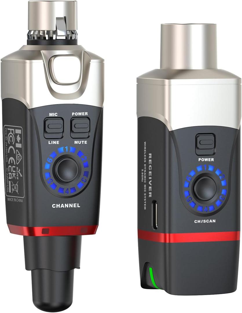 Xvive U35 Dynamic Microphone Wireless System with 5.8GHz XLR Transmitter and Receiver