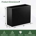 Metal Planter Box 30 x 12 x 24, Heavy Duty Tall Rectangle Planter Box with with Drainage Holes & Rust-Proof Coating, Modern Outdoor/Indoor Black Planter Box for Porch, Garden, Patio, Yard
