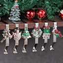 K-MLICE Stocking Holders for Mantle Silver Stocking Holder Stocking Hangers for Mantle Set of 6 Hooks Fireplace Christmas Stocking Holder Weighted Non-Slip Christmas Dcor