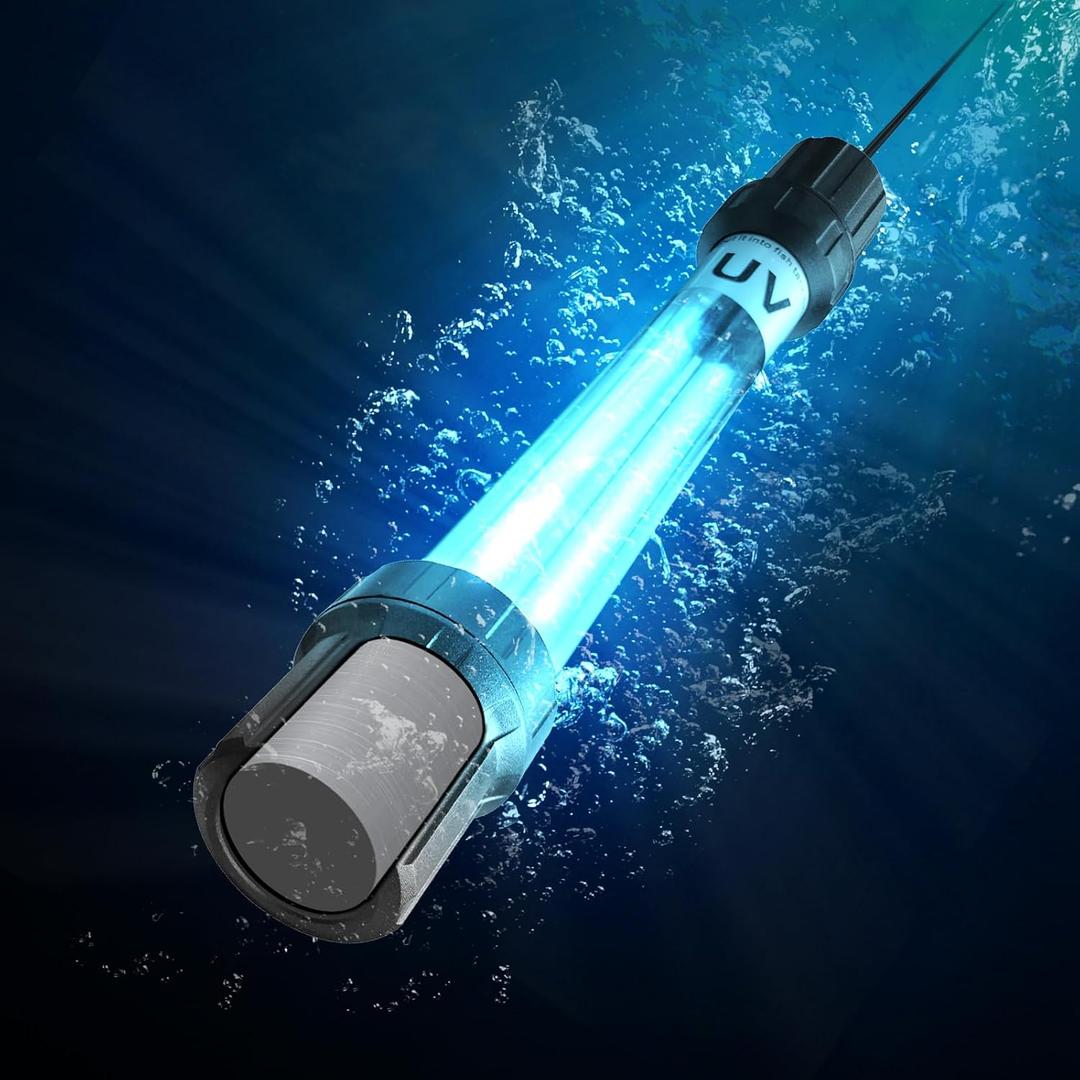 18W Aquarium UV Light for 100-1000 Gallon, UV Pond Water Clarifier for Koi Pond, Swimming Pool, Spa, Large Fish Tank, Cold Plunge UV Light for Pond Algae Control