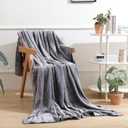 Grey Fleece Throw Blanket for Couch Chair Sofa, Soft Warm Fuzzy Cozy Blankets for Women Men, 300GSM Room Decor Flannel Microfiber Blankets for All Seasons, 50x60 Inches
