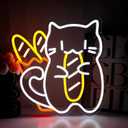 Cat Neon Sign for Wall Decor, Bakery Cat Led Signs for Room, USB Dimmable Cartoon Cute Cat Neon Lights for Cake Bread Store Food Shop Coffee Bar Kitchen Home Restaurant Business Wall Art