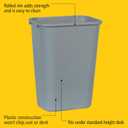 Rubbermaid Commercial Products Deskside Wastebasket/Trash Can, 10.25-Gallon/41-Quart, Gray, Plastic, Garbage Can for Home/Office, Fits Under Desk/Sink/Cabinet