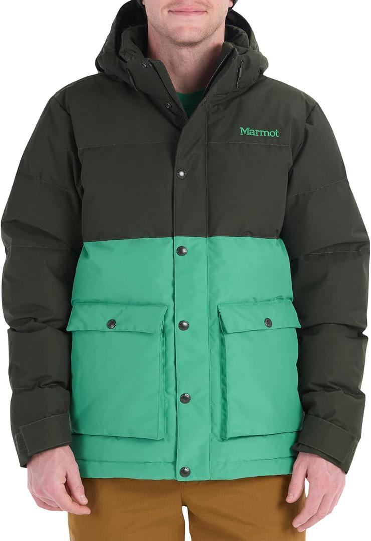 MARMOT Men's Fordham Down Jacket - Waterproof, Breathable 700-Fill Insulated Puffer Coat, Rosin Green/Clover, Medium