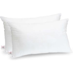 Trendy Home 12x18 Throw Pillow Insert (Pack of 2, White), Bed and Couch Pillows Stuffer Hypoallergenic, Lumbar Support Decorative Home Outdoor Pillow Filler (Non Woven, 2 Pack)