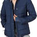 Amazon Essentials Women's Heavyweight Quilted Long-Sleeve Hooded Puffer Coat (3X, Navy)