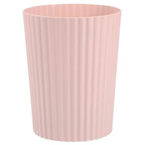 JiatuA Small Trash Can Plastic Wastebasket Round Garbage Container Bin for Bathroom, Kitchen, Bedroom, Home Office, College Dorm, Pink (1.8 Gallons)