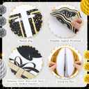 Retirement Party Decorations Black Gold Happy Retirement Banner with Paper Pom Poms Honeycomb Balls Hanging Swirl and Glitter Circle Dot Garland for Men Women Employee Farewell Going Away Party Decor