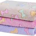 Dono 1 Pack 3 Dog Blankets, Soft Fluffy Fleece Pet Blanket Warm Sleep Mat Paw Print Design Puppy Kitten Throw Blanket Doggy Mat Blanket for Dogs